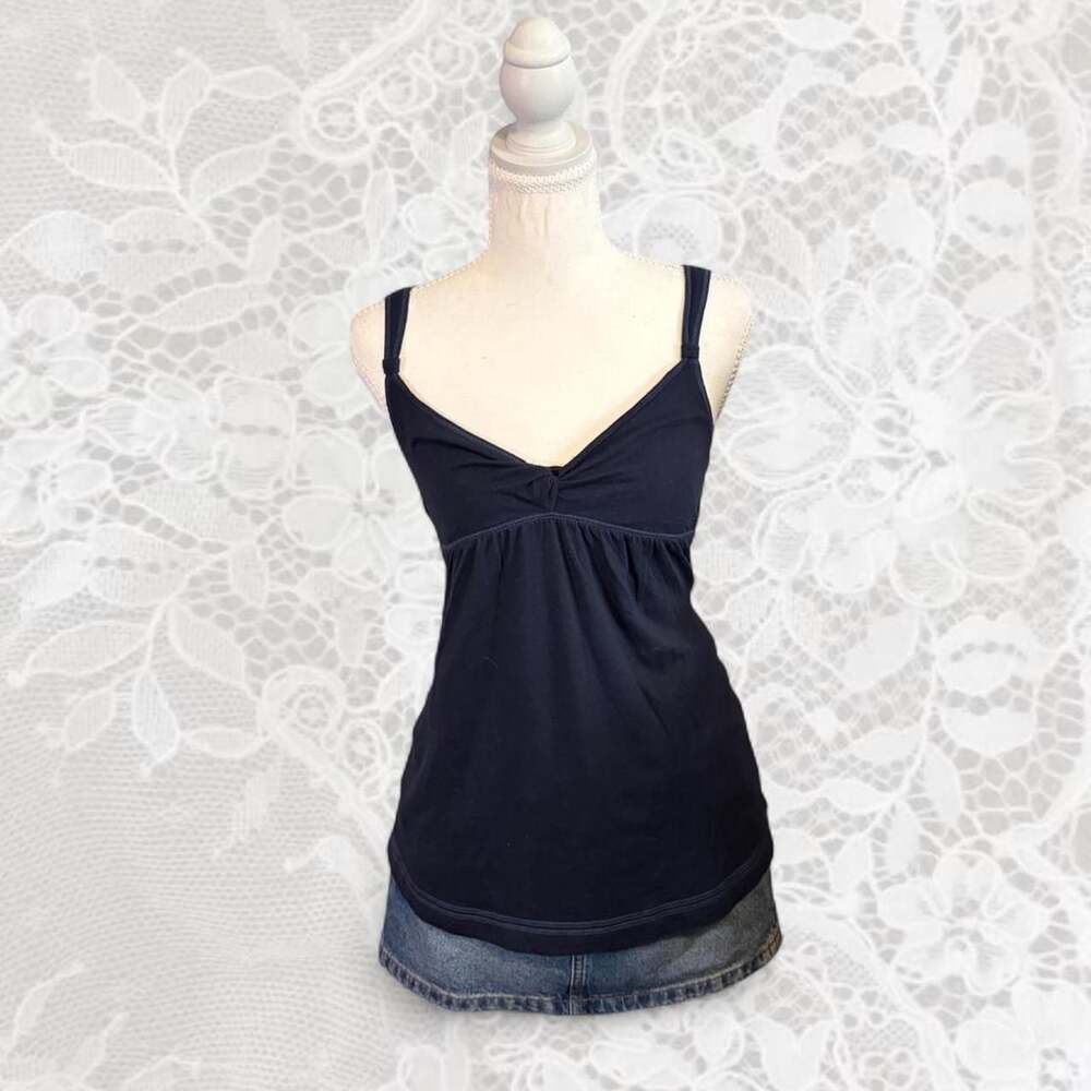 Abercrombie & Fitch Navy Cinch Bust Babydoll Tank Top